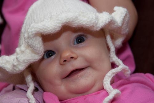 Snowy White Baby Girls Sunhat 3-6 months