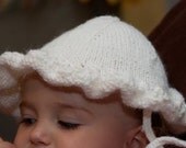 Snowy White Baby Girls Knit Sunhat 12-18 months