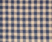 Homespun Cotton Fabric Navy Medium Check 1 Yard