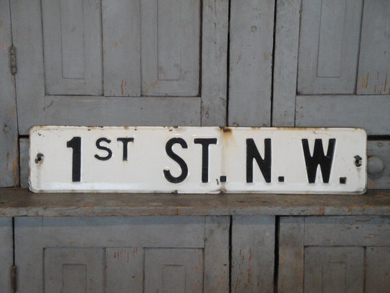 Vintage Black And White Street Sign