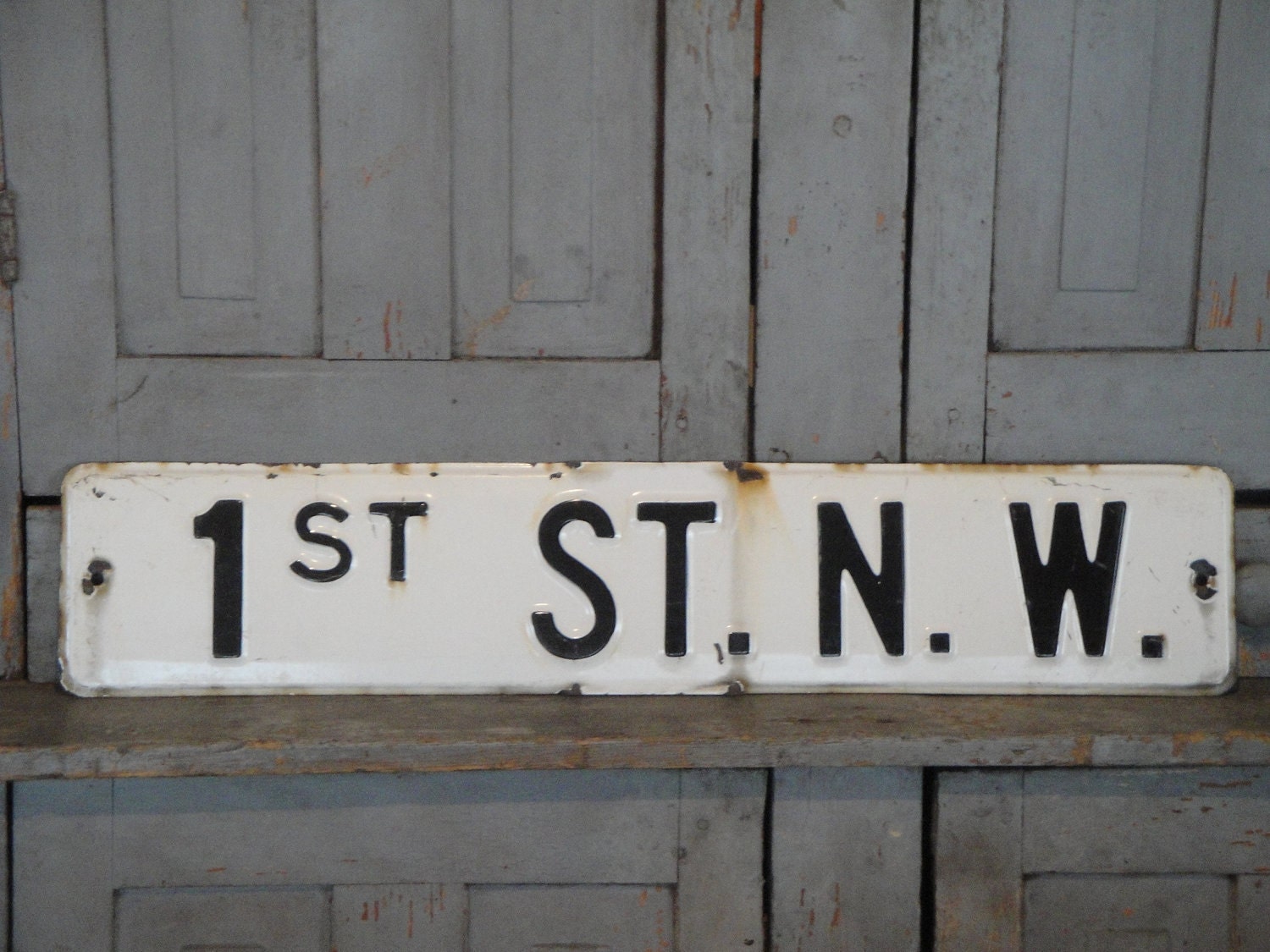 Vintage Black And White Street Sign