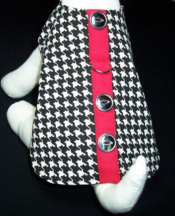 Pet Clothing Houndstooth Vest To Order You Choose Fabric and Size