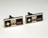 Nintendo style video game controller silver cuff links in FREE box, groom, wedding