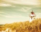 Landscape photography,,  pastel, spring, home decorating, beach photography, pastel colors, lighthouse, fresh mint green