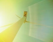 Windmill photo green mustard yellow sky surreal art for geeks seashore electric wind power atlantic ocean coast - Whirl 8x8