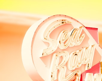 Photography Coral accent retro home decor guest room mad men mid century modern jersey shore dusty rose vintage neon