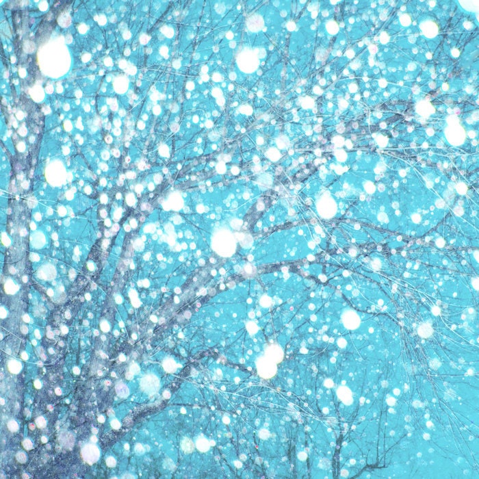 CLEARANCE Winter snow home decor wall decor pale blue by bomobob