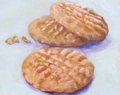 Peanut Butter Cookies Original Oil Cookie Painting Still Life Kitchen Home Wall Decor
