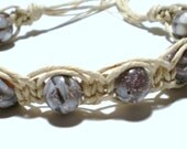 Hemp bracelet mother of pearl resin beads hemp jewelry