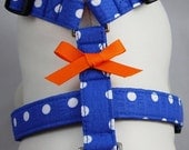 Dog Harness - Blue Polka Dot
