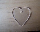 Acrylic Key Chain  Blanks Heart 2 Inches