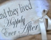 Double sided 'Here comes the bride' 'And they lived happily ever after' burlap sign/banner, for flower girl or ring bearer Il_170x135