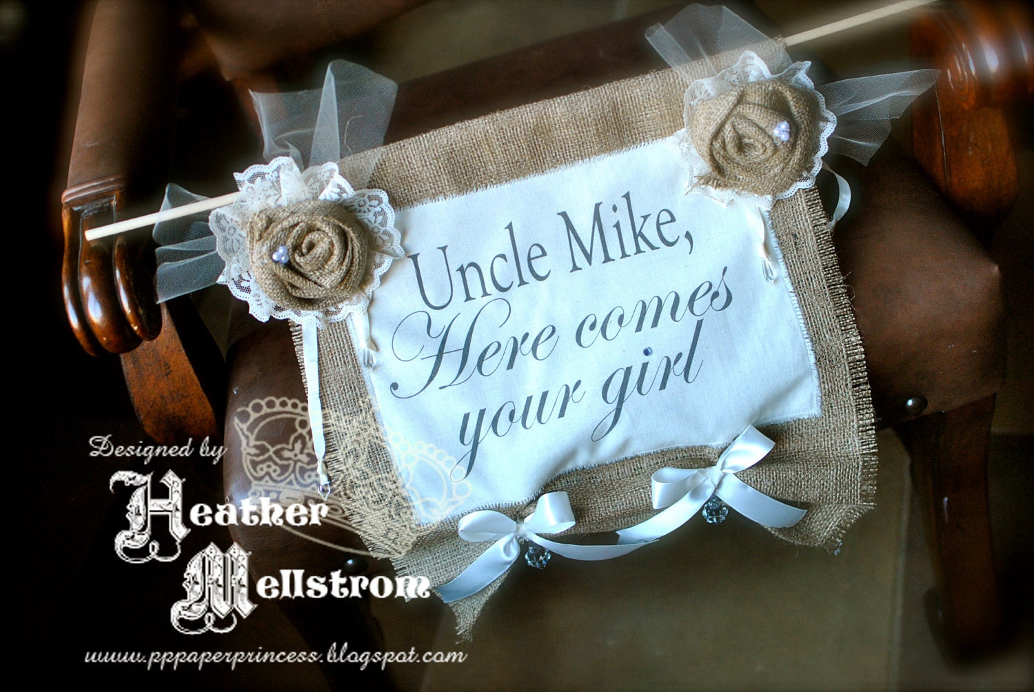 You customize 'Here comes the ' burlap sign/banner, for flower girl or ring bearer Il_170x135
