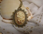 Rose Lace Cameo Necklace