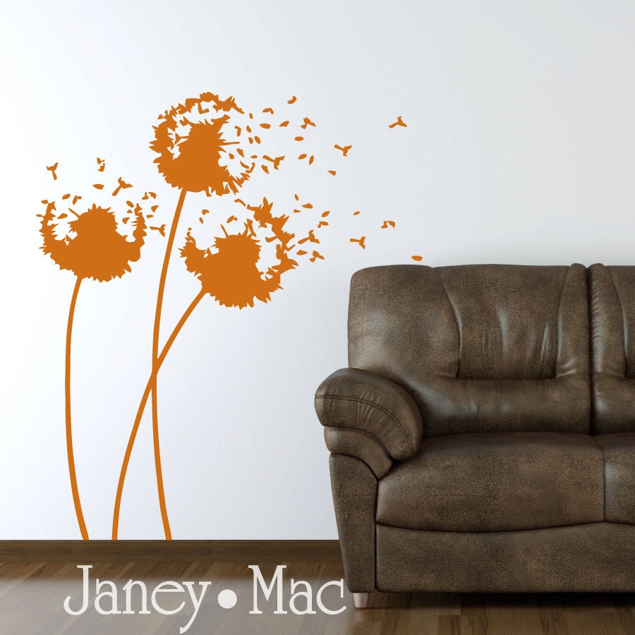 Blowing Dandelions Wall Decal  - Living Room Vinyl Wall Art Sticker Decal - Nursery Bedroom Wall Decor Sticker - HT102B