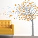 Blowing Tree Wall Decal - Flowers Vinyl Wall Art - Room Wall Decor Sticker Large Oversized Tree - CT113