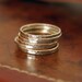 Set of 7 sterling silver stackable rings, hammered textured shiny bands, Made to order in your size