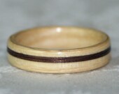 Custom Wooden Ring or Wedding Band with Inlay (Bent Wood Method)