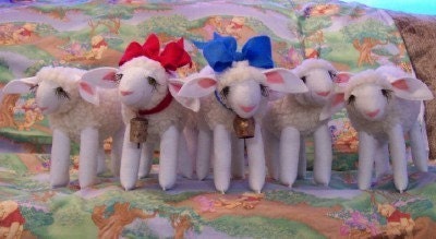 Lambs  Ewes Plush Soft Sculpture Lamb Dolls  Made to Order Size 3