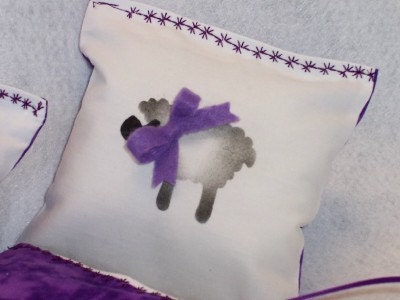 Lamb Hand Stenciled Lavender Sachet