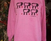 Where's Ewe Flock Long Sweatshirt in Size Medium Pink Raspberry Sherbet