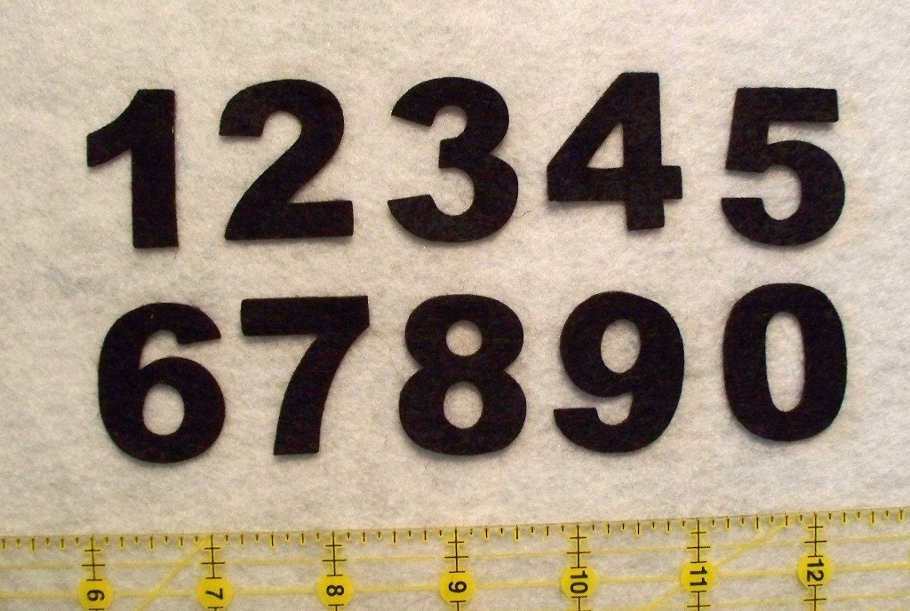 1.25" Advent Calendar COMPLETE SET 1 to 25 CRAFT Felt numbers - your choice  of color Arial block font