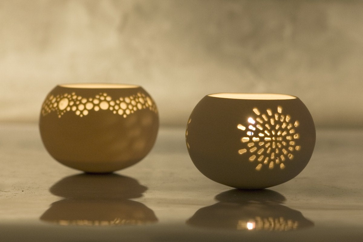 Two Porcelain Tea light Delight of your choice. Design by Wapa Studio.