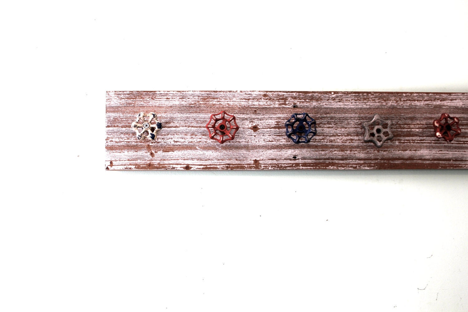 Red, White and Blue garden faucet handle Display Rack
