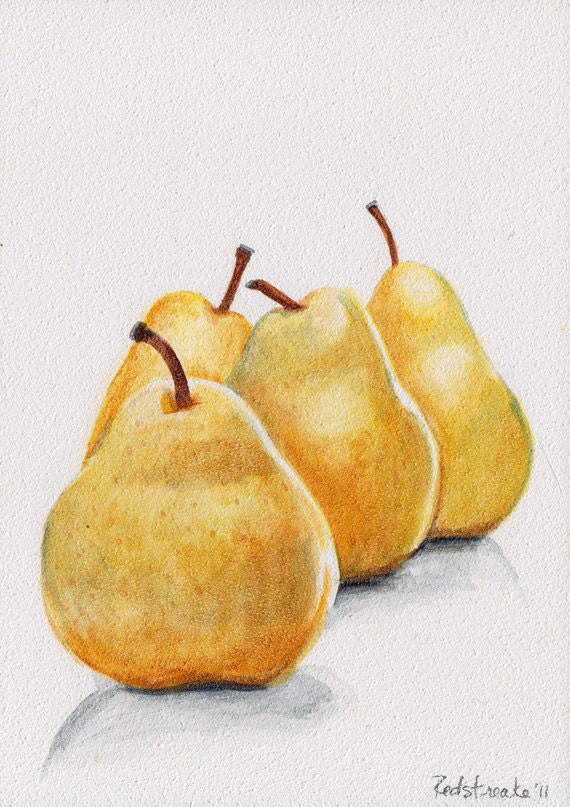 Pears ORIGINAL watercolor by Redstreake
