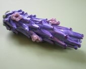 Lavender Glass Bead Large Size in Purple Rose with Summer Blooms and French Lavender Sachet Buds