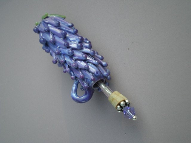 Vial Lavender Glass Bead in purple Rose for Essential Oil with French Lavender Sachet Buds