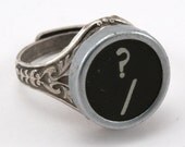 Woman's Ring - Question Mark Typewriter Key 