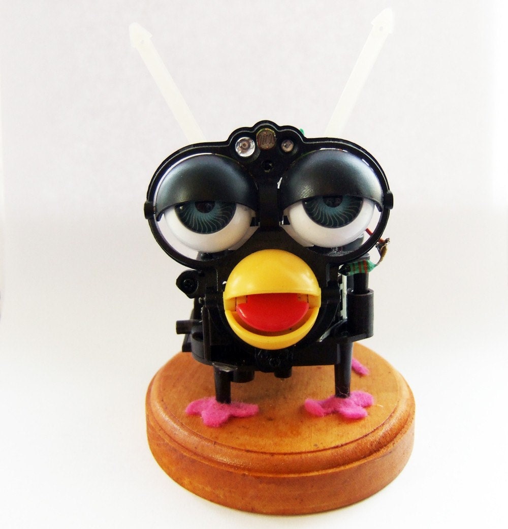 Zombie furby, solar powered, named Petra