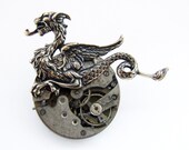 Steampunk Wyvern brooch