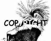 SMELLING SKUNK new mounted rubber stamp
