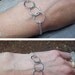 Silver Chain Bracelet, Hammered Circles, Fine Silver, Sterling Silver, Triple Rings, Infinity 3
