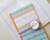 Printable Calendar and Matching Gift Tags ( PDF Blank Inside Booklet) - Scallop