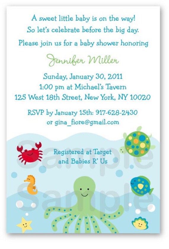 seahorse invitations