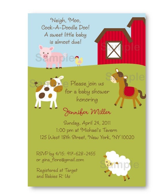 Farm Animal Invitations