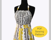 Apron Sewing PDF Pattern Women's Full Tutorial - URBAN CHIC Apron - Instant Digital Download Sewing Pattrn