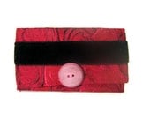 Oxblood Brocade Silk Pouch - Eco Chic Garnet Color Small Pouch - Gift for co worker