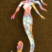 Mermaid, as Pin, Earrings, Ornament. Handmade Torch Fired Copper with colorful heat patina