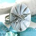 Mother of Pearl Button Crafted w Sterling into Ring