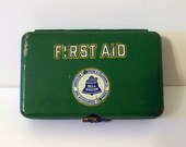 Vintage TELEPHONE Bell System First Aid Kit Tin FILLED / Advertising Drugstore or Bathroom Display