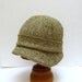 1920s Cloche in Olive Green and White Tweed with Leather Buckle - Made to Order