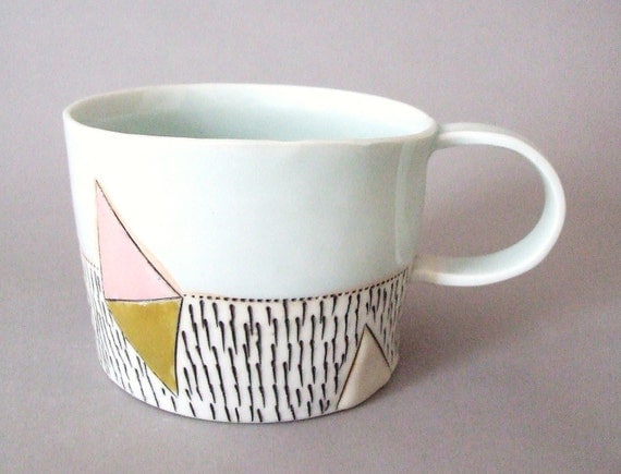porcelain cup with translucent bottom