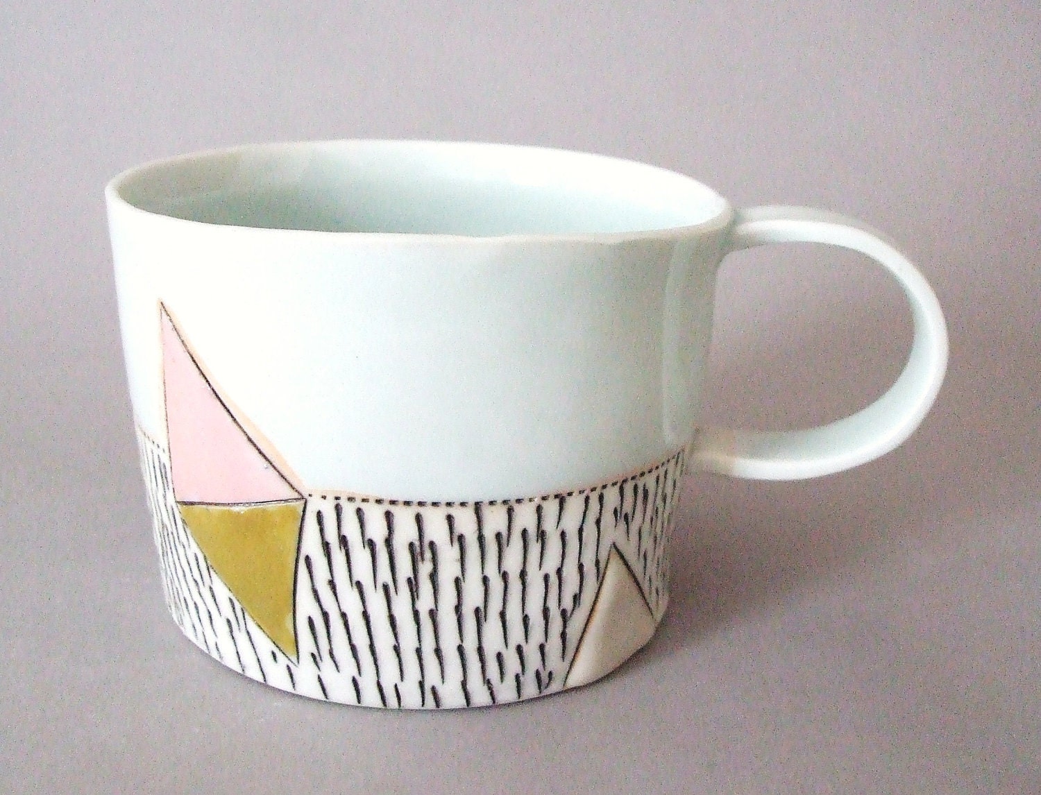 porcelain cup with translucent bottom