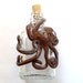 Miniature Upcycled Corked Glass Jar With Hand Sculpted Clay Octopus Wrap in Brown and Icy Blue Swirl
