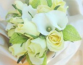Apple green, lime Chartreuse beaded leaves for weddings - great for florists, bouquet bling