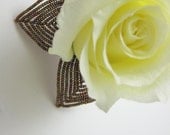 bronze copper  beaded leaves for weddings - great for florists, bouquet bling- bridal weddings autumn fall accessories